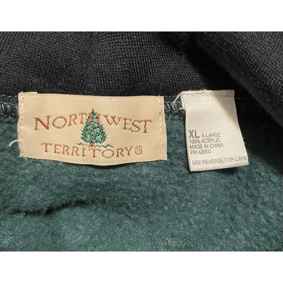 Mens Northwest Territory Pullover Hooded Sweatshirt w Pocket Forest Green XL - Picture 3 of 10